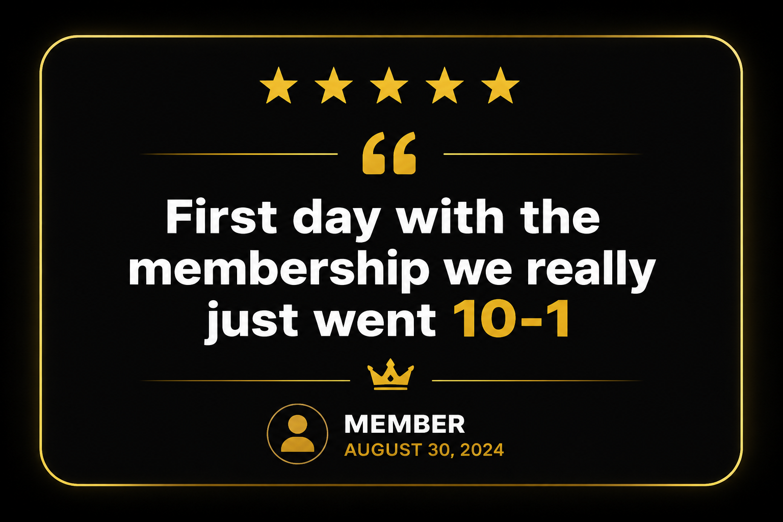 First-day membership review graphic